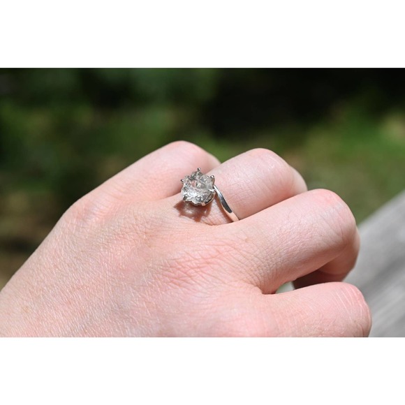 Raw Diamond Ring, Rough Diamond Ring, Diamond Engagement Ring - Picture 1 of 6